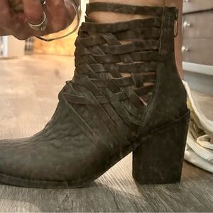 FP Movement by Free People Grey Woven Ankle Booties